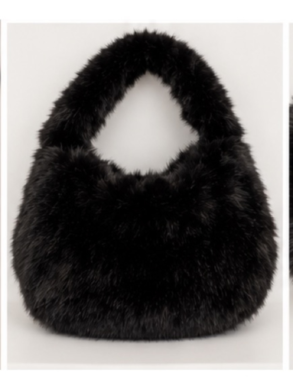 NEW: Faux Fur Black Hat Shoulder Bag Set - Stylish Winter Accessories dust bag - Picture 5 of 10